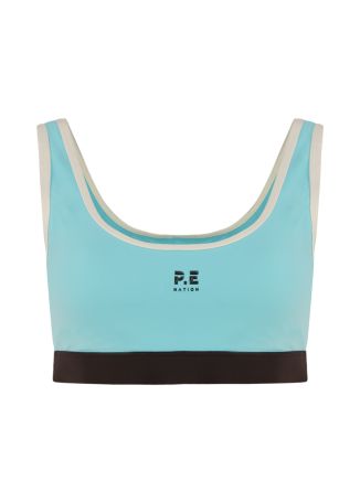 Pursuit colour-blocked stretch-jersey bra top