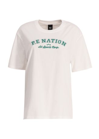 Dynamic white logo-print cotton t-shirt