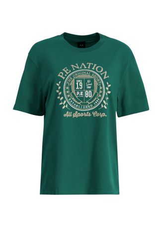Defend green printed cotton t-shirt