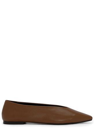Betty brown leather ballet flats