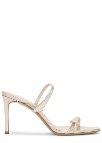 Tita 85 gold metallic leather mules