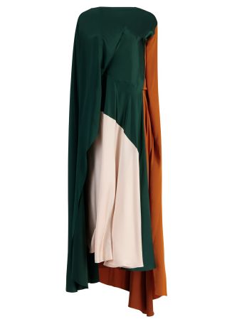 Neolitsea colour-blocked silk maxi dress