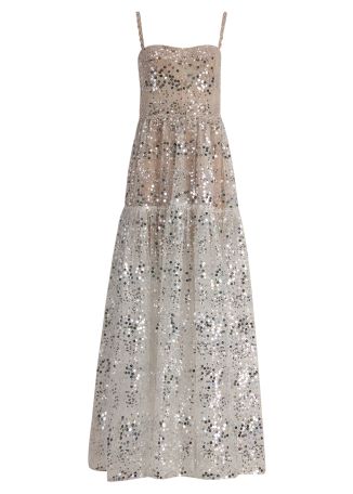 Midnight sequin-embellished tulle gown