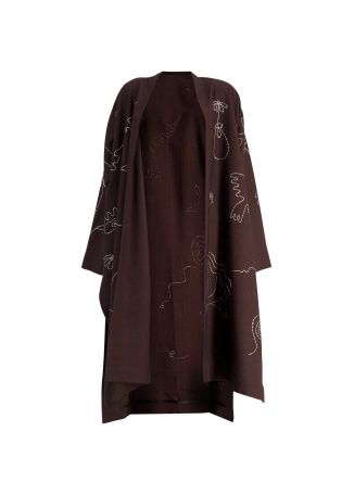 Hayat brown embroidered kaftan