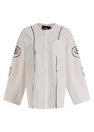 White embroidered cotton shirt