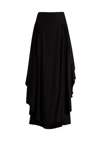 Fin black draped maxi skirt