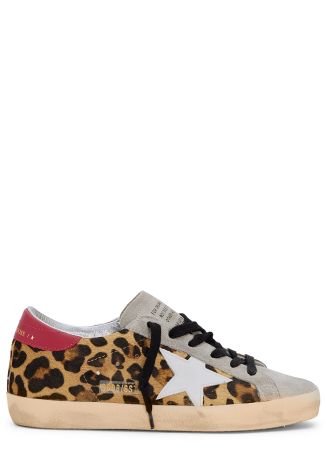 Super-star leopard-print leather sneakers