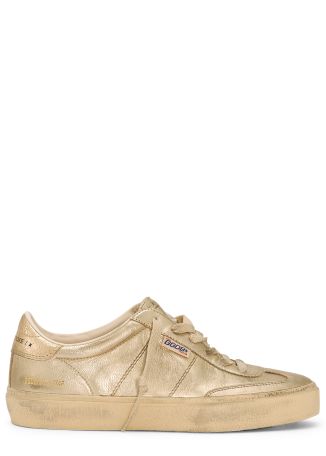 Soul star gold metallic leather sneakers