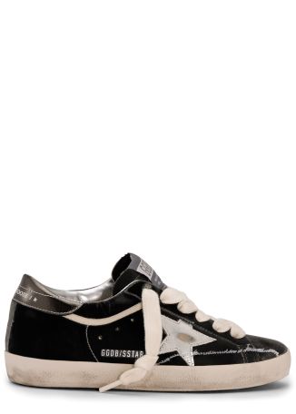 Super-star black logo velvet sneakers