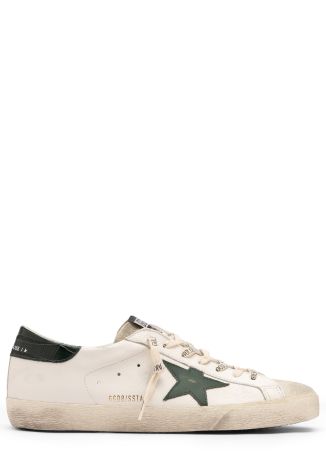Super-star suede-trimmed leather sneakers