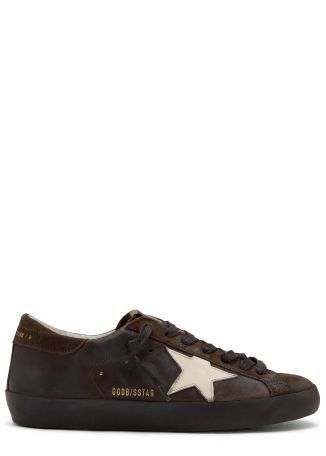 Super-star suede-trimmed leather sneakers