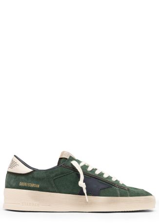 Stardan green logo suede sneakers
