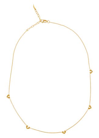 Molten heart 18kt gold-plated choker necklace