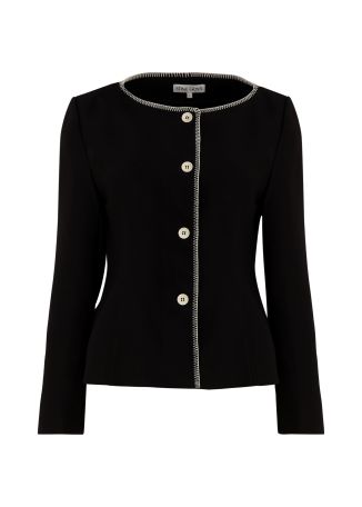 Black whipstitch-trimmed jacket