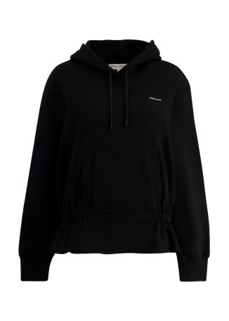 Black hooded cotton sweatshirt