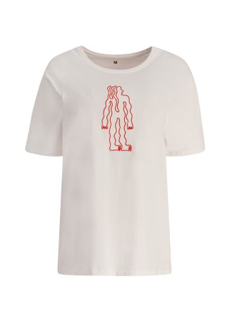 White embroidered cotton t-shirt