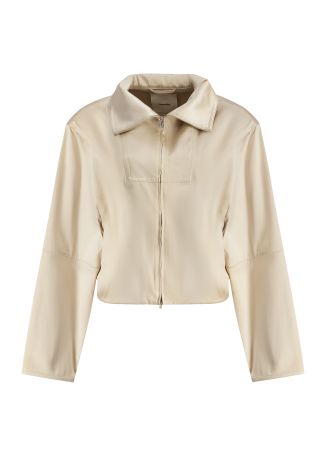 Alonza beige panelled cotton-blend jacket