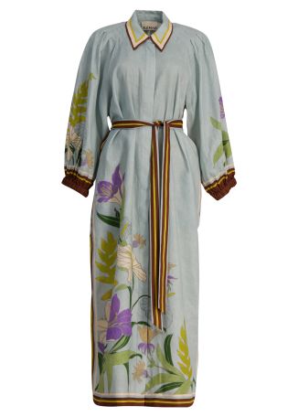 Alfie printed linen midi dress