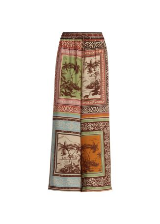 Alberta printed silk trousers