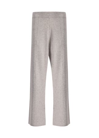 Grey wide-leg wool-blend track pants