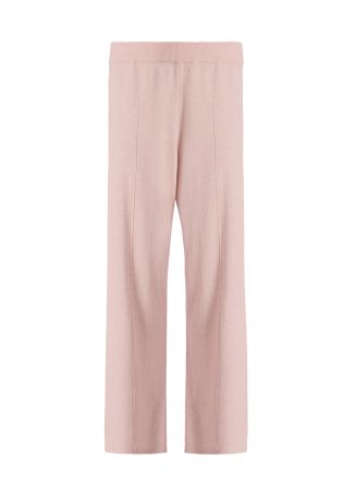 Pink wide-leg wool-blend track pants