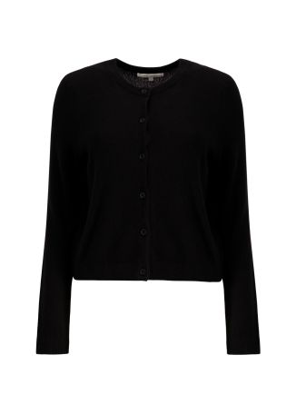 Black cropped cashmere cardigan