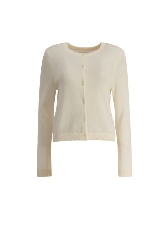 Ivory cropped cashmere cardigan