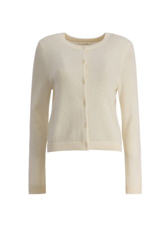 Ivory cropped cashmere cardigan