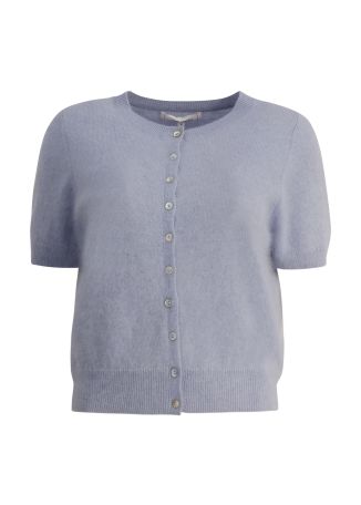 Blue knitted cashmere top