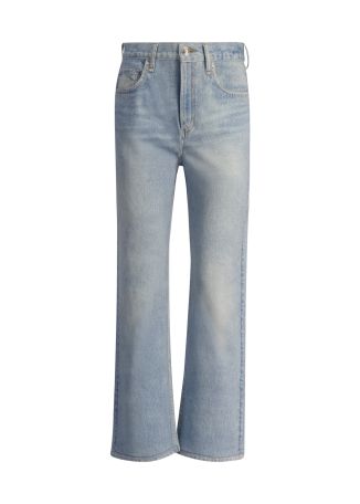 Shea blue printed cotton trousers