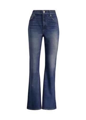 Dahlia blue flared-leg trousers