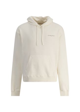 White hooded cotton sweatshirt