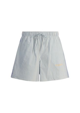 Striped cotton-blend trousers