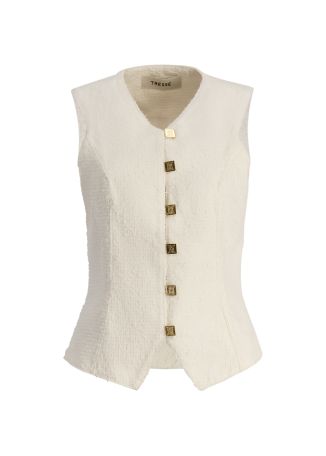 Cio white textured cotton jacket