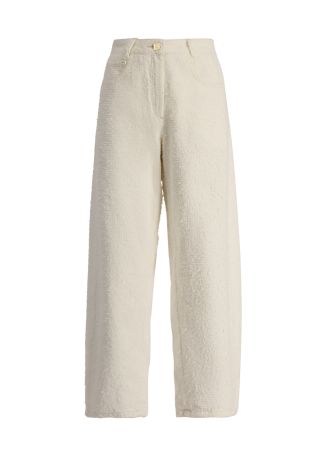 Pio white wide-leg cotton trousers