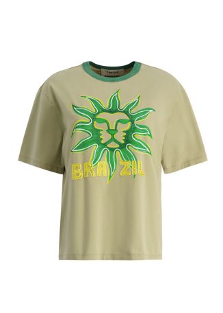 Tilion green rhinestone-embellished cotton t-shirt