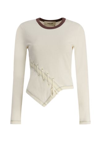 Tinaio off-white asymmetrical cotton t-shirt