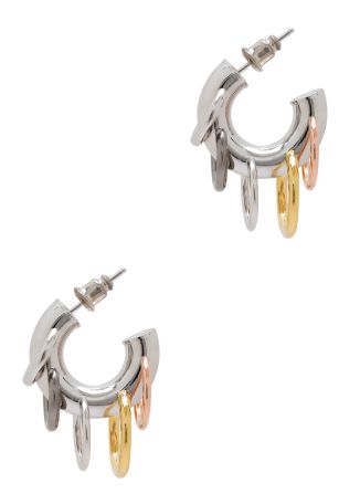 Pierced three-tone hoop earrings