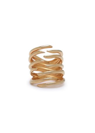 Ritorto layered 18kt gold-plated ring