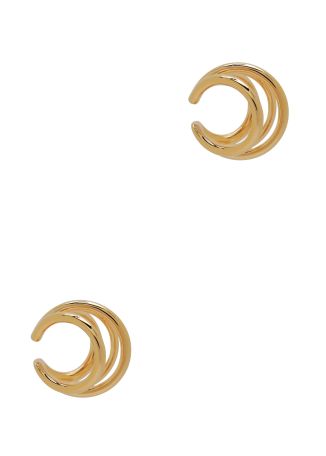 Orbit helix layered 18kt gold-plated ear cuff set