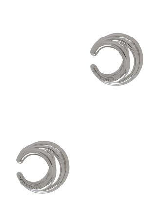 Orbit helix silver layered ear cuff set