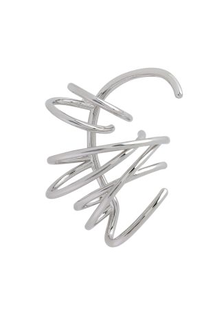 Orbit silver layered ear cuff
