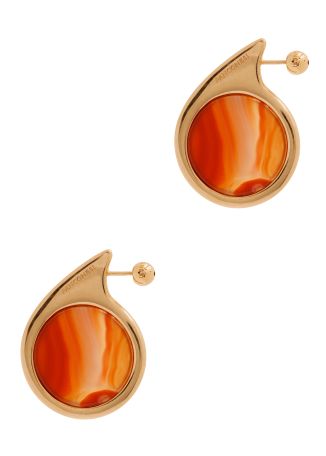 Dusk gemstone-embellished 18kt gold-plated drop earrings
