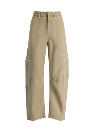 Marcelle green straight-leg cotton cargo trousers