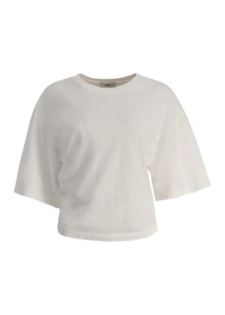 Shari white cropped cotton t-shirt