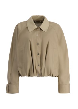 Beige cotton bomber jacket