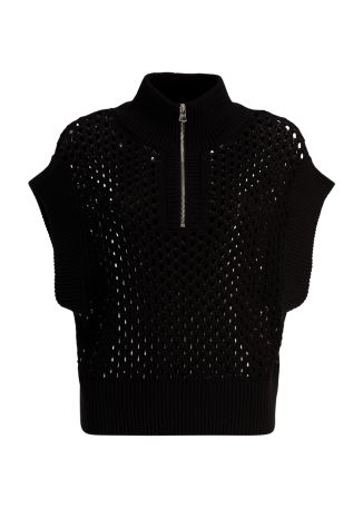 Gaines black knitted cotton top