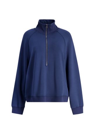 Selene blue half-zip stretch-jersey sweatshirt