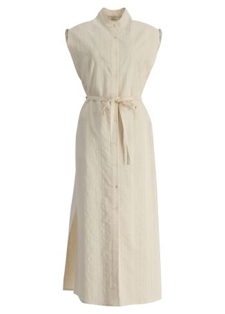 Regatta beige textured cotton-blend midi dress
