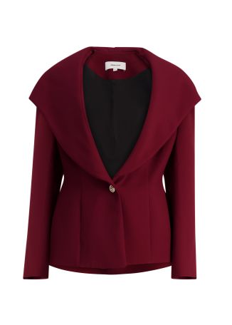 Rania burgundy hooded blazer